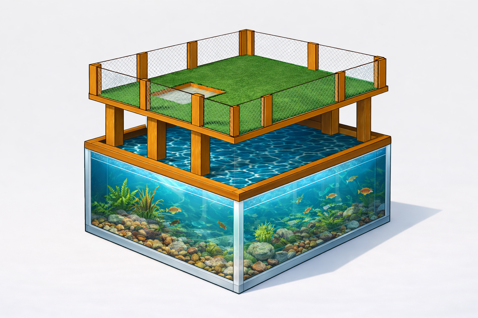 Turtle pond (Outdoor style) with Tank